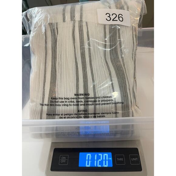 ABLE Caralyn Midi Dress White Gray Stripe Ruffle Sleeve V Neck - Size Medium - Picture 10 of 10